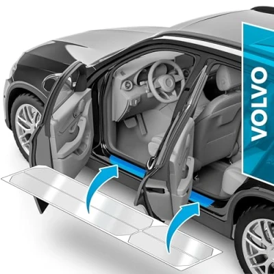 Abbildung von uProtect Auto Einstiegsleisten Schutz für Volvo XC60 2 (II) 246 I 2017 2024 Schutzfolie Autotür Zubehör Zierleisten Lackschutzfolie Transparent