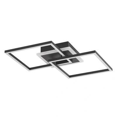 Abbildung von Lindby LED Deckenlampe Fjardo, eckig, schwarz, CCT, Remote