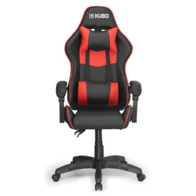 Abbildung von KUBO Silla de Escritorio Gaming, Schreibtischstuhl, ergonomischer Stuhl, höhenverstellbar, 360 drehbar und Feste Armlehnen, Metall Nylon Kunststoff, rot, One Size