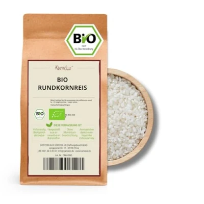 Abbildung von Kamelur Bio Rundkornreis (5kg) Rundkorn Milchreis, beste Qualität aus biologischem Anbau.