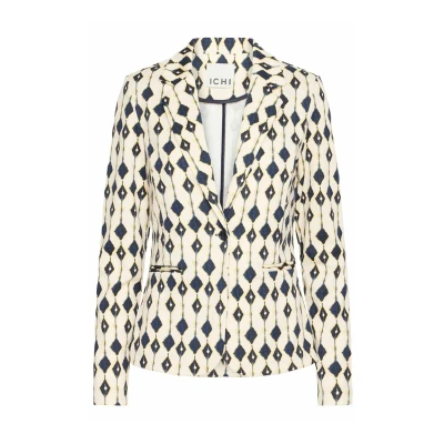 Abbildung von ICHI Blazer, Damen, Größe: Large, Total eclipse ikat aop
