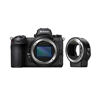 Abbildung von Nikon Z 6II Spiegellose Vollformat Kamera mit FTZ Adapter (24,5 MP, 14 Bilder pro Sekunde, Hybrid AF, 2 EXPEED Prozessoren, doppeltes Speicherkartenfach, 4K UHD Video 10 Bit HDMI Ausgabe)
