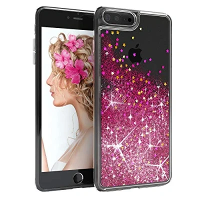 Abbildung von EAZY CASE Hülle kompatibel mit iPhone 7 Plus / 8 Schutzhülle Silikon, Ultra dünn, Slimcover, Handyhülle, Silikonhülle, Backcover, Durchsichtig, Klar Pink