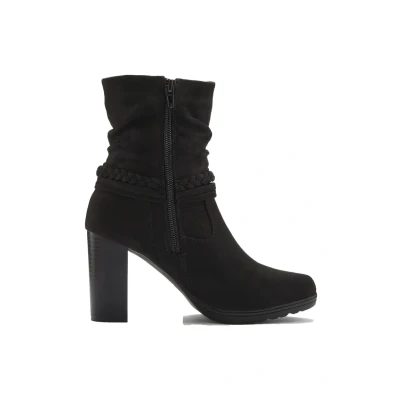 Abbildung von LASCANA Stiefelette, Stiefel, Boots mit Blockabsatz und Schmuckelement VEGAN
