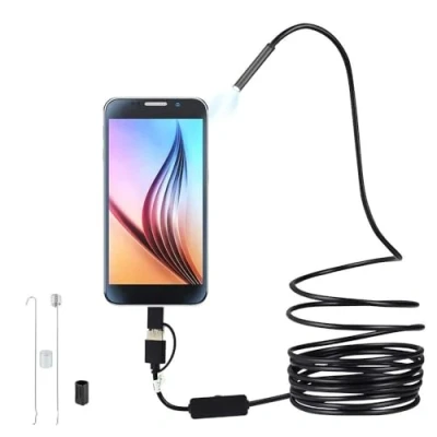 Abbildung von Ghopy Endoskop HD Endoskopkamera 3 in 1 wasserdichte Inspektionskamera mit LED, Starre Schlangenkabel für Android(5m)