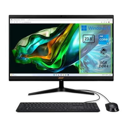 Abbildung von Acer Aspire C24 1800 Desktop PC, Prozessor Intel Core i5 12450H, RAM 8 GB DDR4, 512 SSD, Display 23,8 Zoll IPS FHD LED LCD, UHD, WLAN, Webcam, Windows 11 Home