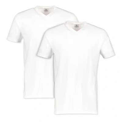 Abbildung von Lerros Vausschnitt Doppelpack Regular FIT Tshirt basic, Herren, Größe: Medium, White