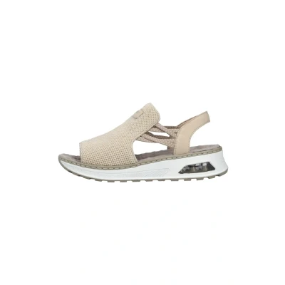 Abbildung von Rieker vegan Plateausandale Sommerschuh, Sandalette, Keilabsatz, mit genoppter Innensohle