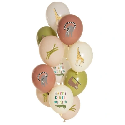 Abbildung von Luftballons Set Zoo Party Happy Birthday 33cm 12 Stück