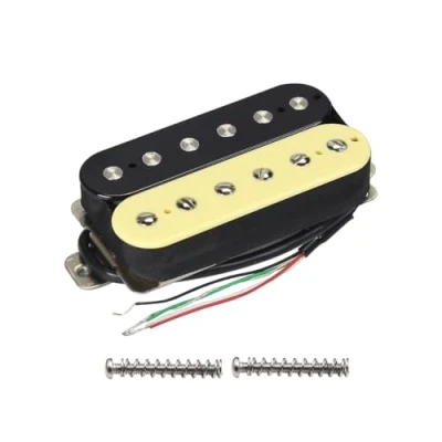 Abbildung von FLEOR E Gitarren Humbucker Tonabnehmer Bridge Alnik 5 (Creme + Schwarz)