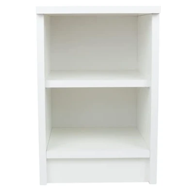 Abbildung von Nachtschrank Weiss mit Regal Kleiner Couchtisch Weiß Minimalistisch Beistelltisch Holz Betttisch Nachtkästchen Schublade