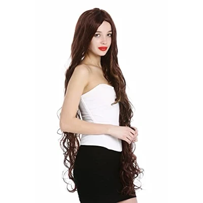 Abbildung von WIG ME UP VK 40 33H27 Perücke Damenperücke extrem lang Rapunzel leicht gelockt gewellt Mittelscheitel Rotbraun Blond Gesträhnt