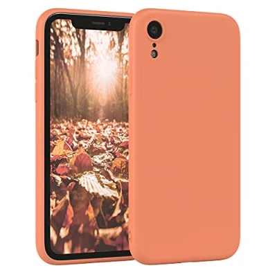 Abbildung von EAZY Case Silikonhülle für iPhone XR Hülle Silikon Orange weich stoßfeste Handyhülle Schutzhülle mit Kameraschutz Dünn Premium Schutz Cover TPU Phone Bumper in
