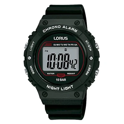 Abbildung von Lorus Herren Digital Quarz Uhr mit Silikon Armband R2313PX9