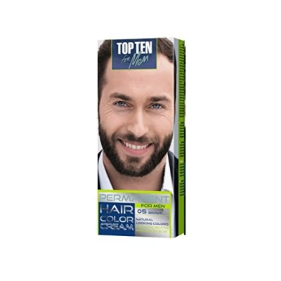 Abbildung von Top Ten for Men Permanente Creme Haarfarbe für Haare, Bart und Schnurrbart Mühelose Anwendung Sichtbare Wirkung nach 10 min!