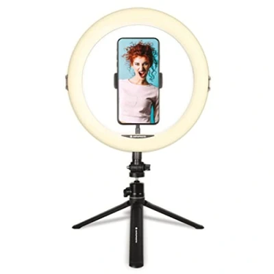Abbildung von AgfaPhoto Ringlicht Realiview ARL11 11 Zoll LED Ring Licht mit Stativ Das perfekte Light für Fotos, Selfies, Videos, YouTube, Make Up und TikTok, kompatibel Smartphones
