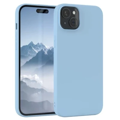 Abbildung von EAZY Case Silikonhülle für iPhone 15 Plus Hülle Silikon Schwarz stoßfeste Handyhülle Schutzhülle mit Kameraschutz Dünn Premium Schutz Cover TPU Phone Bumper in Matt