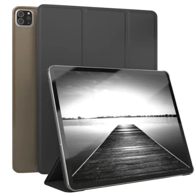 Abbildung von EAZY Case Schutzhülle mit Stifthalter für iPad Pro 12,9&quot; (2018/2020/2021/2022) Hülle Smart Cover Tablet Smartcase zum Aufstellen Klapphülle Standfunktion Sleep Wake Up Schwarz