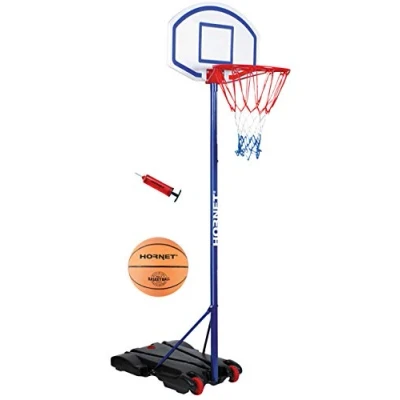 Abbildung von Hornet by Hudora Basketballständer 205 (Set, 3 St., mit Ball und Pumpe), mobil, höhenverstellbar bis cm