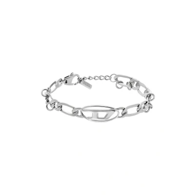 Abbildung von Diesel OVAL D LOGO Armband, Herren, Größe: One Size, Silver tone