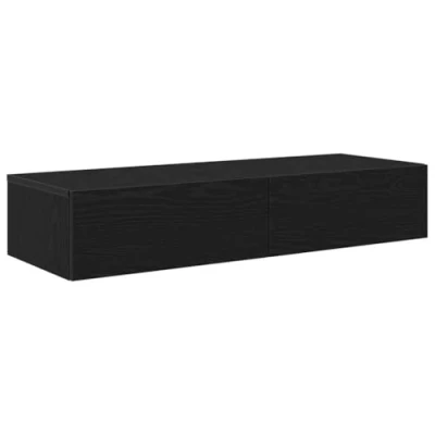Abbildung von vidaXL Wandregal mit Schubladen Schwarz 100x36x19 cm Holzwerkstoff