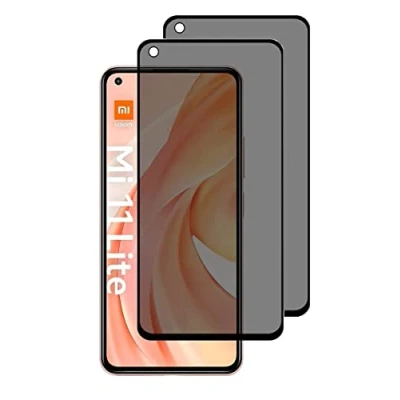 Abbildung von Hkess 2 Stück Sichtschutz für Xiaomi Mi 11 Lite Anti Spy Sichtschutzfolie 9H Härte, Spähen Privatsphäre Schutzfolie, Glas Folie Blickschutzfolie, Kratzer Displayschutzfolie