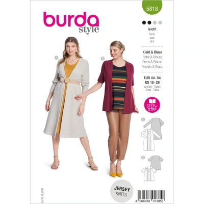 Abbildung von Plus Size Kleid / Bluse 5818 Burda 44 54