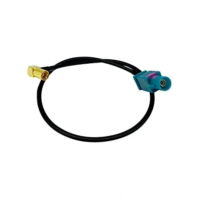 Abbildung von Vecys DAB Antenne SMB zu FAKRA Kabel 30 cm 11.8 Zoll Verlängerungskabel Universum Stecker Buchse Antennenadapter RG174 Typ Z für + FM Universal GPS Antennen Navigationssystem