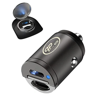 Abbildung von Plp tek USB KFZ Ladegerät für Auto (30W Dual C, Grau)