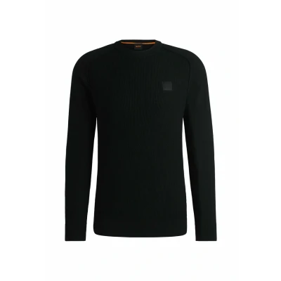 Abbildung von BOSS Herren Kesom IN Pullover aus Baumwolle und Kaschmir mit verschiedenen Strukturen Schwarz001 XL