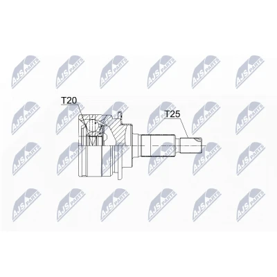 Abbildung von NTY NPZ SU 035 Gelenksatz Vorderachse links, rechts TPE (thermoplastischer Elastomer) OPEL: Agila B, SUZUKI: Splash