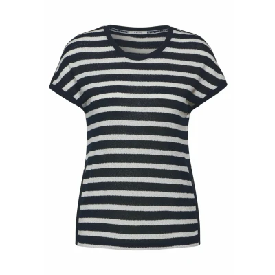 Abbildung von Cecil Gestreiftes Tshirt print, Damen, Größe: Small, Blau