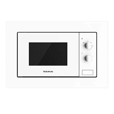 Abbildung von Taurus MO20WHM Einbau Mikrowelle, 20 l Fassungsvermögen, 800 W, Grill 1000 5 Leistungsstufen, 3 Kombinationen Grill+Kochen, Auftaufunktion, Timer bis zu 35 Minuten, einfache Installation