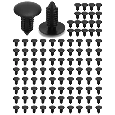 Abbildung von QWORK® 100 Stück Kunststoff Befestigungsclips Auto Verkleidung Clips Spreiznieten 8mm Lochdurchmesser