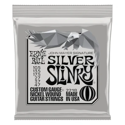 Abbildung von Ernie Ball John Mayer Silver Slinky Nickel Wound E Gitarrensaiten 10.5 47 Gauge
