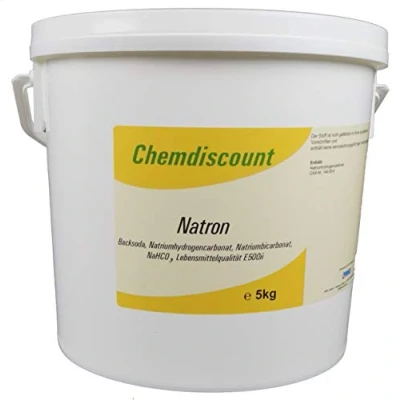 Abbildung von 5kg Natron (Backsoda, Natriumhydrogencarbonat, Natriumbicarbonat, NaHCO3 in Lebensmittelqualität E500ii
