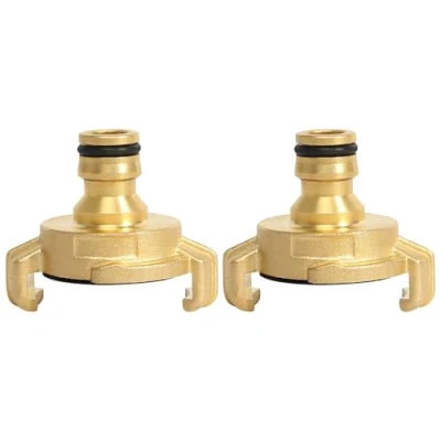 Abbildung von KUHAWL Messing Schnellkupplung, 2 Stück Gartenschlauch Schnellkupplungen, Schnellkupplung mit 1/2 Zoll Steckkupplung Klauenkupplung Adapter für Verbinder