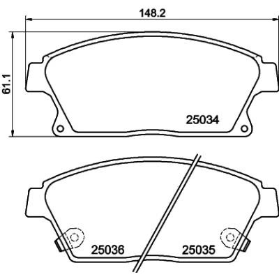 Abbildung von HELLA 8DB 355 015 241 Bremsbelagsatz mit akustischer Verschleißwarnung Zubehör OPEL: Astra J Sports Tourer, Mokka / X, Zafira C Tourer