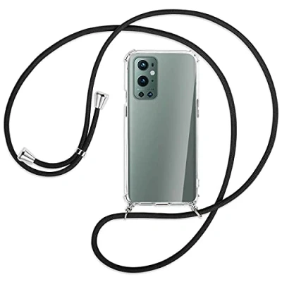 Abbildung von mtb more energy® Handykette kompatibel mit OnePlus 9 Pro (6.7&#039;&#039;) schwarz Smartphone Hülle zum Umhängen Anti Shock Full TPU Case