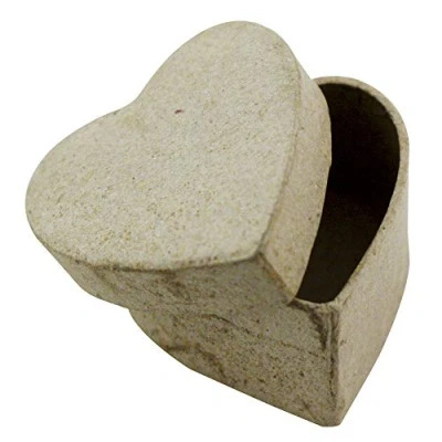 Abbildung von Décopatch BT502O kleine Schachtel in Herzform aus Pappmaché, 5 x 3 cm, zum Verzieren, perfekt für Ihre Wohndeko, Kartonbraun