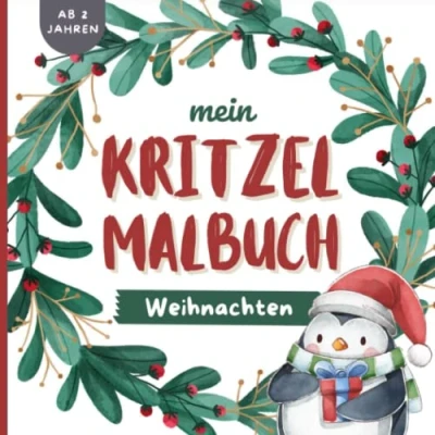 Abbildung von Mein Kritzel Malbuch Weihnachten ab 2 Jahren: Erstes Ausmalbuch mit 55 großen Weihnachtsmotiven Weihnachtsmalbuch Jahren Nikolausgeschenk