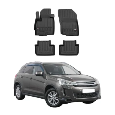 Abbildung von OMAC Gummi Fußmatten kompatibel mit Citroen C4 Aircross 2012 2017 Premium Schwarz 4X