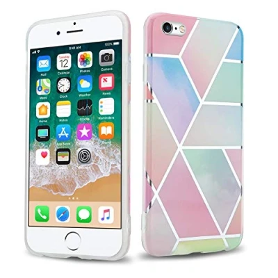 Abbildung von Cadorabo Hülle kompatibel mit Apple iPhone 6 / 6S Schutzhülle TPU Silikon Case Marmor Design Slim Kratzfest Weiche Gummi Rundumschutz für in Rosa