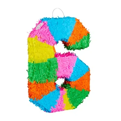 Abbildung von relaxdays Aufblasbares Partyzubehör Pinata Geburtstag Zahl, 6