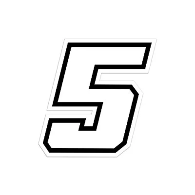 Abbildung von 4R Quattroerre.it 13365 Nummer Racing 5 Moto GP, Weiß, 10 x cm