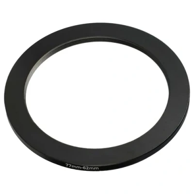 Abbildung von vhbw Step Down Ring Adapter von 77 mm auf 62 für Kamera Objektiv Filteradapter, Metall, Schwarz