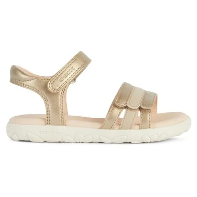 Abbildung von Geox Haiti Riemensandalette für Kinder, Größe: 33, Gold Schuhe