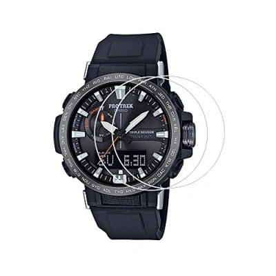 Abbildung von Zshion Displayschutzfolie für Casio PRW 6600, Härtegrad 9H, gehärtetes Glas, Anti Fingerabdruck, blasenfrei, kristallklar, 2 Stück