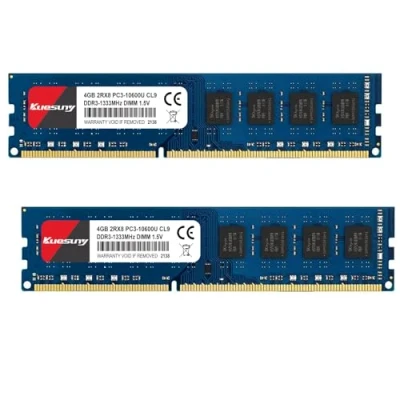 Abbildung von Kuesuny 8 GB Kit (2 x 4 GB) DDR3 1333 MHz Udimm RAM PC3 10600 10600U 1,5 V CL9 240 Pin 2RX8 Upgrade des Moduls für ungepufferten Desktop Computerspeicher mit Zwei Rängen ohne ECC
