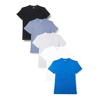 Abbildung von Lower East Basic Rundhals T Shirts für Herren (5er Pack 10er Pack) aus 100% Baumwolle I Shirt Herren, in vielen Farben, Mehrfarbig, XL